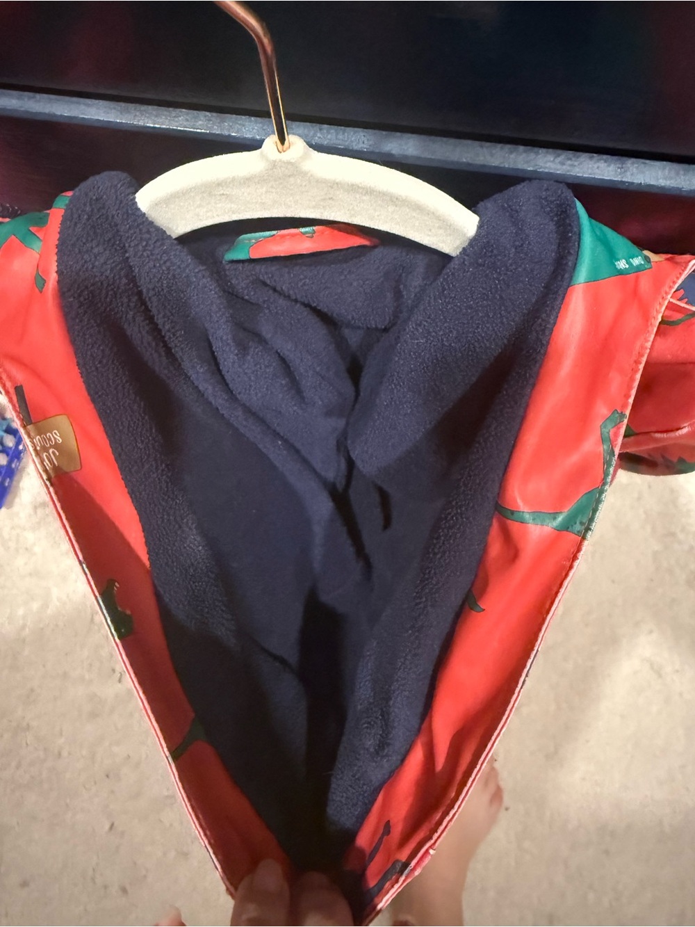 Joules Kids' Red Dino Print Waterproof Jacket - Picture 6 of 6